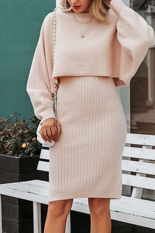 Beyprern spring outfit summer outfit dress Ribbed Two-piece Set