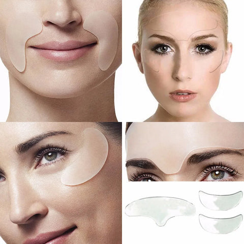 Beyprern Facial Silicone Sticker Reusable Forehead Anti Wrinkle Patch Eye Mask Face Skin Care Tool Soft Comfortable Easy To Carry Patches