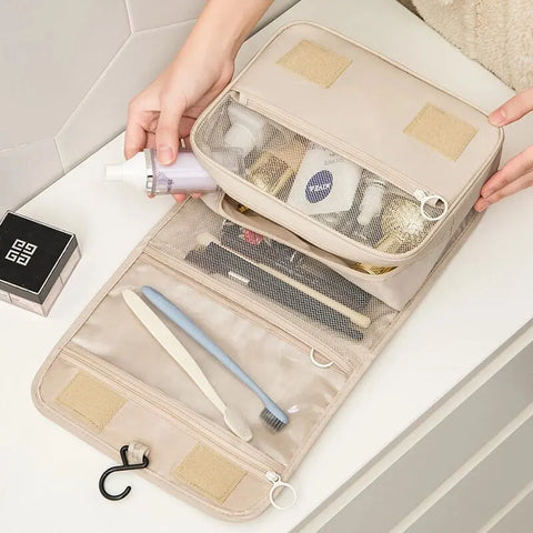 Beyprern Makeup Bag Travel Cosmetic Bags Toiletries Organizer Waterproof Storage Neceser Bathroom Hook Wash Pouch High Quality Women