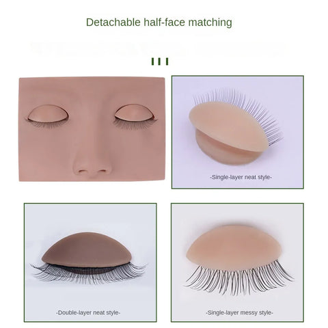 Beyprern Headform Lash Makeup Supplies Lashes Accessories Grafted Eyelash Head Mold  Mannequin  Eyelashes Practice