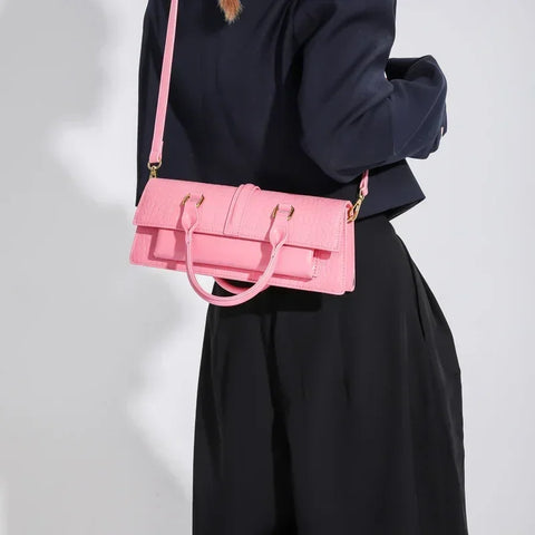 Beyprern Fashion INS Women Small Handbags And Purses Designer Orange Shoulder Bag Stone Pattern Leather Crossbody Bags Female Clutch
