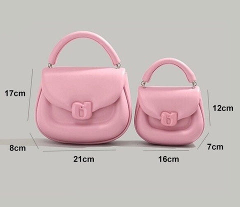 Beyprern back to school  Cute Solid Color Simple Minimalist Luxury Top Handle Bag, Vegan Leather Handbag, Shoulder Bag for Women, Crossbody Bag, Gift for her