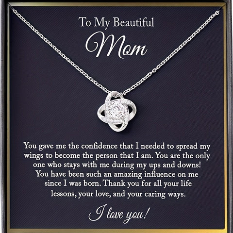 Beyprern To My Beautiful Mom Love Necklace Mom Gift, Mom Necklace, Mother's Day Gifts