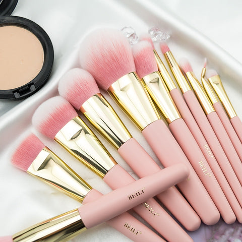 Beyprern 15Pcs Makeup Brushes Set Matte Pink Highlight Foundation Powder Eye Shadow High Quality Brochas Maquillaje Synthetic Hair