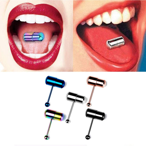 Beyprern 1Piece Surgical Steel Vibrating Tongue Ring 16G Tongue Piercing Ring Vibrating Tongue Piercing Bar Body Jewelry Lengua Fashion