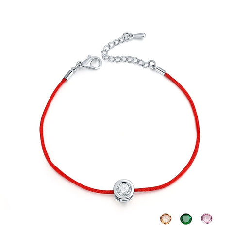 Beyprern New 10 Colors Red Rope Bracelet Round 6Mm Cubic Zircon Charm Friendship Bracelets & Bangles For Women Wedding Party Jewelry Gift