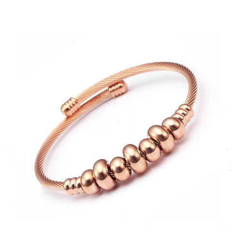 Unisex Stainless Steel Strand Beads Sporty Charm Bangles High Quality Open Chain Link Fashion Men Women Bracelets Jewelry