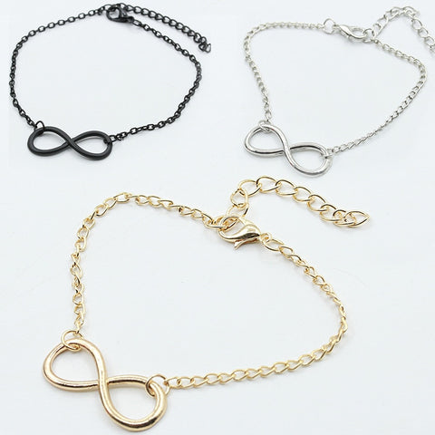 Beyprern Hot Popular Plating Gold Metal Cross Infinite Bracelet & Bangle Charm Chain Bracelets Jewelry For Women High Quality Gifts