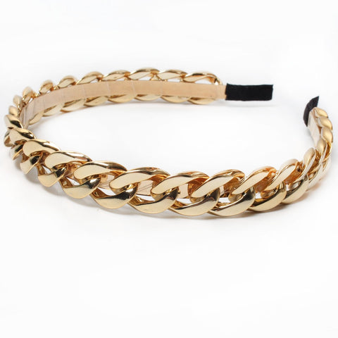 Beyprern Chains Hair Bands Hoop For Women Tort Plait Acrylic Gold Headbands Tortoiseshell Hairband Girls Hair Accessories Hair Ornament
