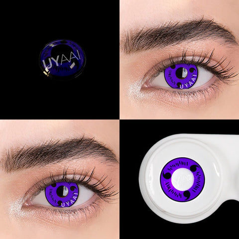 UYAAI 2Pcs/Pair Color contact lenses Sharingan contact lenses Anime lenses Cosplay anime accessories White Lens Halloween