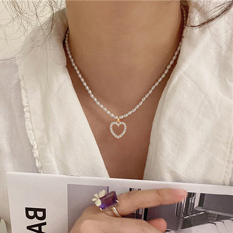 Beyprern Vintage AB Rhinestone Heart Snake Pendant Necklaces Multilayer Clavicle Chain Choker Necklace For Women Jewelry 2023 New