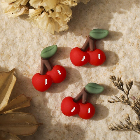 Beyprern 20Pcs Nail Art Charms 3D Cute Cherries Pine Nuts Bananas Milk Etc. For Nails Decorations DIY Cartoon Resin Manicure Accessories