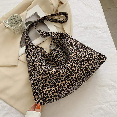 Beyprern back to school Women's Bag Cheap Casual Large Capacity Shoulder Bags Shopper Canvas Fashion Harajuku Zipper Leopard Print Ulzzang Handbags