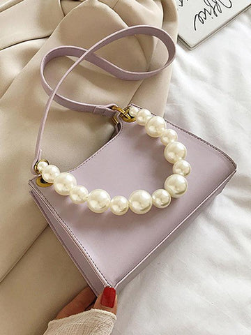 Beyprern back to school spring outfit Simple Pearl Shoulder Bag