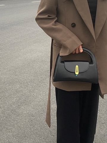 Beyprern back to school  Georgia Black Pu Leather Handbag