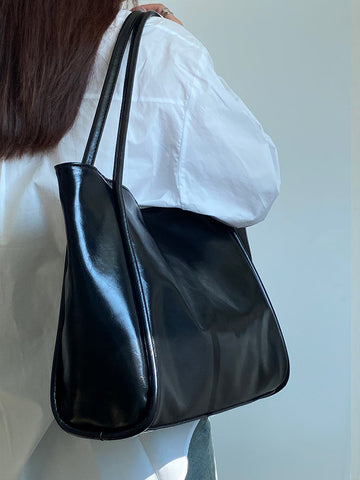 Beyprern back to school  Anastasia Faux Leather Big Shoulder Handbag