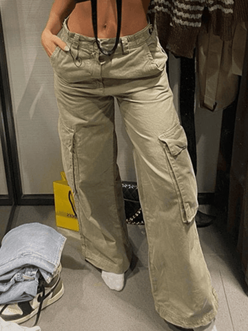 Beyprern Jean cargo baggy à poches vintage