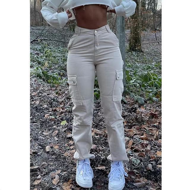 outfit inspo New High Waist Stretch Jeans Women's Hip-Lifting Multi-Pocket Workwear Fashion Trendy All-Matching Trousers Women