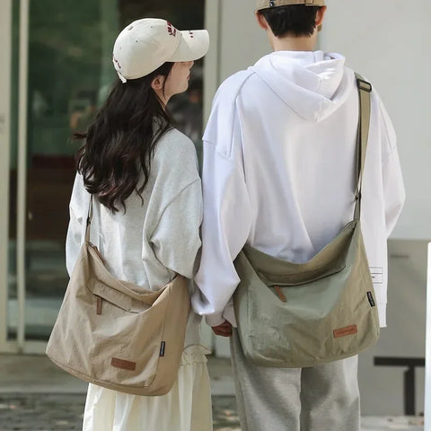 Beyprern Japanese Women Men Shoulder Crossbody Bag Large Canvas Messenger Bags for Student 2024 Brand Book Bags Female Handbag Satchels