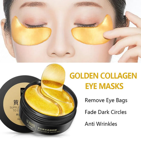 Beyprern Skincare Products 24K Gold Hyaluronic Acid Eye Mask Remove Dark Eye Circles Collagen Eye Patches Korean Face Care Product