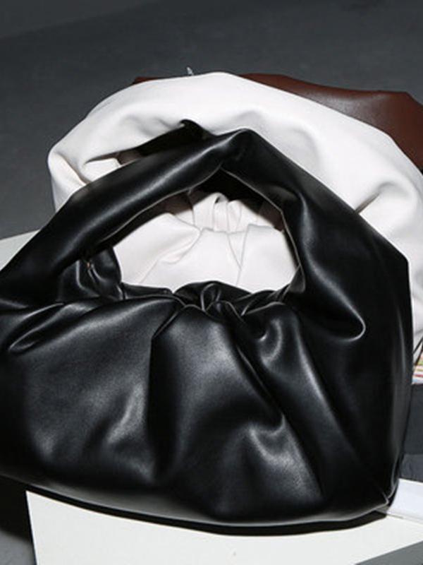 Beyprern back to school spring outfit Original Solid Pleats High-Capacity Handbag