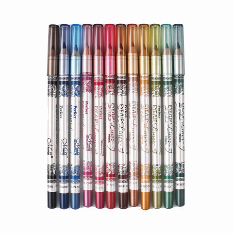 Beyprern 12pcs/set Colorful Eyeliner Pen Set - Waterproof, Luminous, and Long-Lasting Eye Makeup Stick