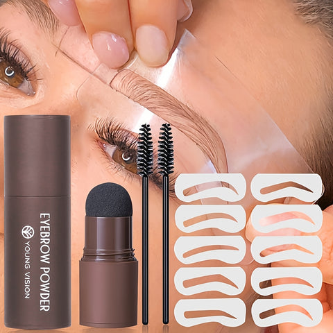 Beyprern Eyebrow Stamp Stencils Kit, One Step Brows Powder Makeup