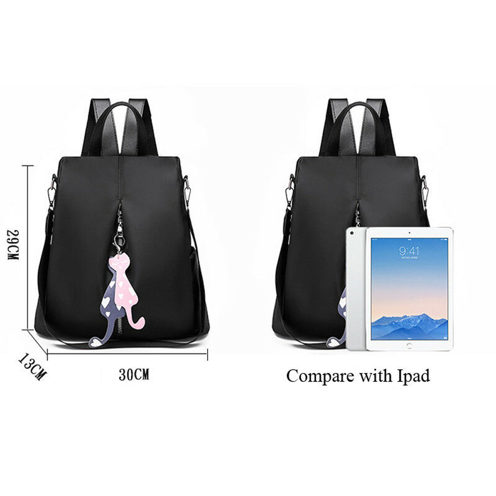 2022 Fashion Women Oxford Cloth Backpack Anti-Theft Rucksack School Shoulder Bag Black