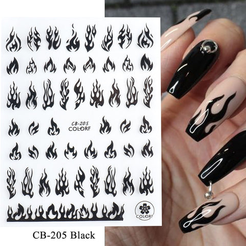 Silver Glitter French Line Nails Stickers Sparkly White Oblique Strip Decals 3D Creative Geometry Star Manicure Tips CHSTZ-CS068