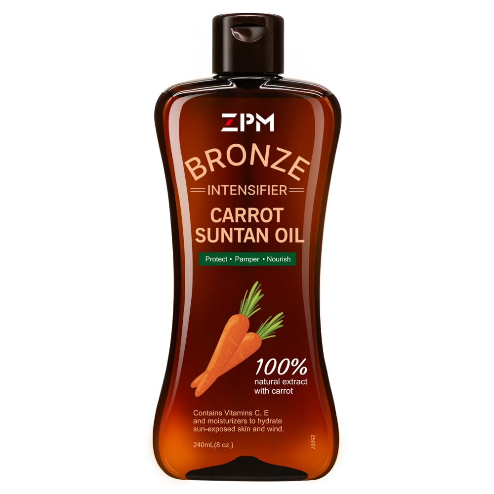 Carrot Suntan Oil Tanning Dry Oil Bronze Intensifier Nourishing and Moisturizing Body Oil For Outdoors And Sunbed