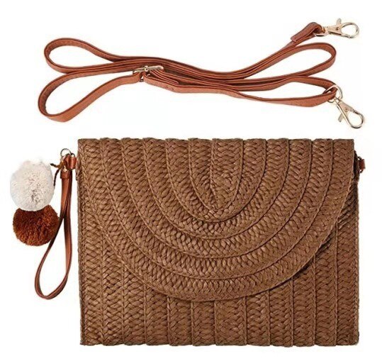 Handbag Women Girls Fashion Crossbody Envelope Bag Elegant Straw Handbag Clutch Summer Beach Shoulder Bag 2021 New Vintage