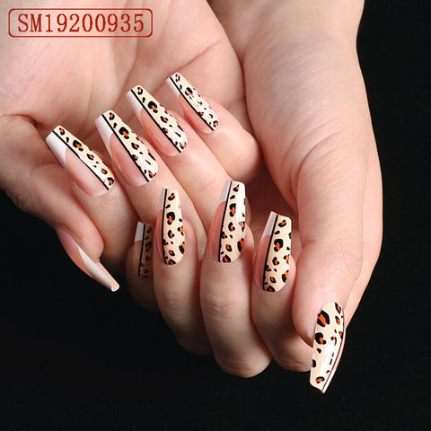 24pcs Khaki Dye Matte Frosted Fake Nails stiletto Dark Blue Color Pointed Head Long Style Wearable ABS Resin Finished Fingernail