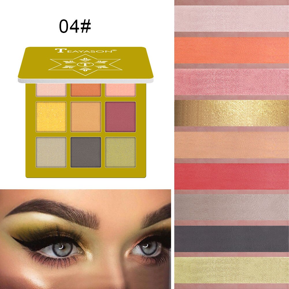 9 Colors Nude Eyeshadow Powder Makeup Palette Matte Shimmer Eye Pigmented Powder Make Up New Warm Earth Color Eyeshadow