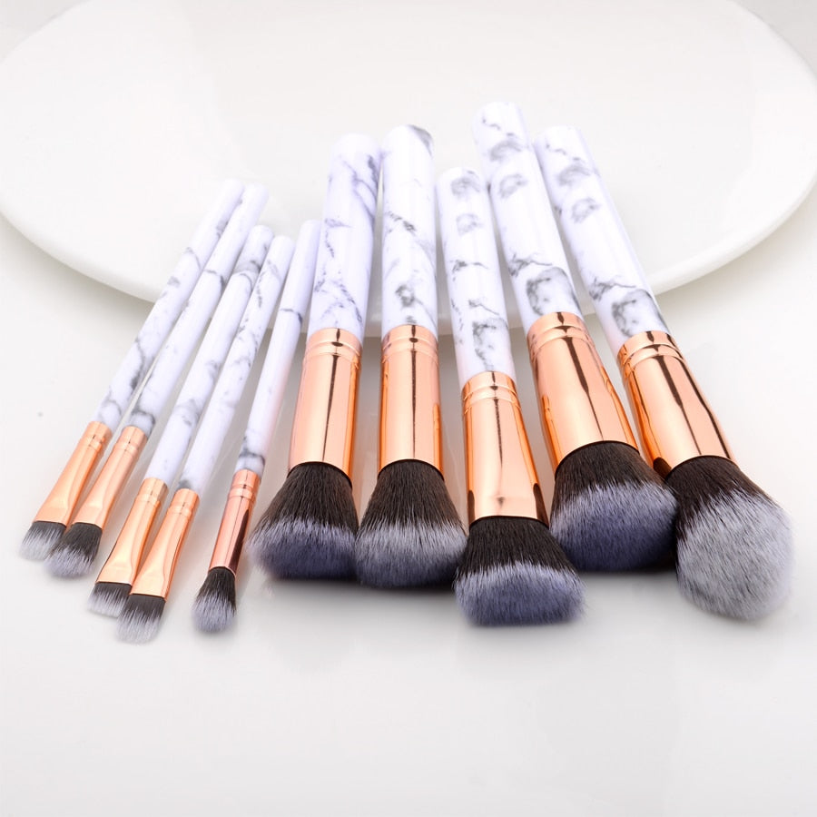 Graduation gifts 10/15Pcs Marble Kabuki Makeup Brushes Set Cosmetic Eye Shadow Foundation Blush Blending Beauty Make Up Brush Tools Maquiagem