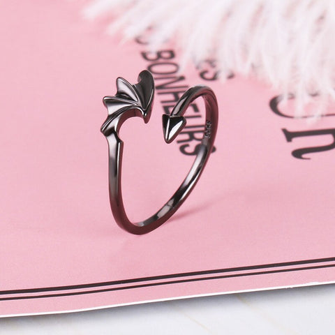 Punk Vintage Evil Wings Rings For Women Men Couple Angel Wing Opening Finger Ring Engagement Wedding Couples Rings Jewelry Gifts