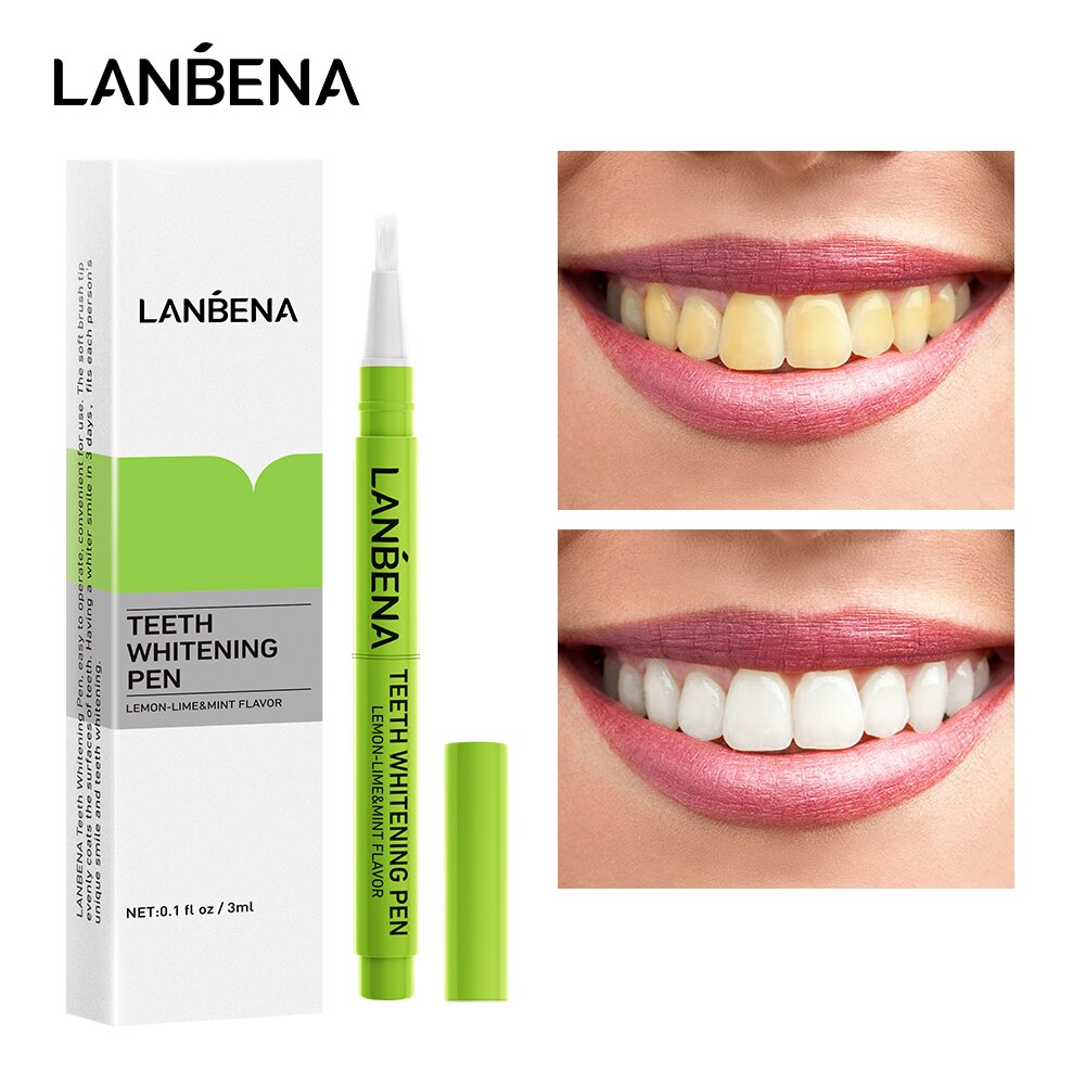 LANBENA Teeth Whitening Pen Lemon Lime Hygiene Gel Effective Remove Stains Cleaning Bleaching Safety Whitener Tools Oral Care