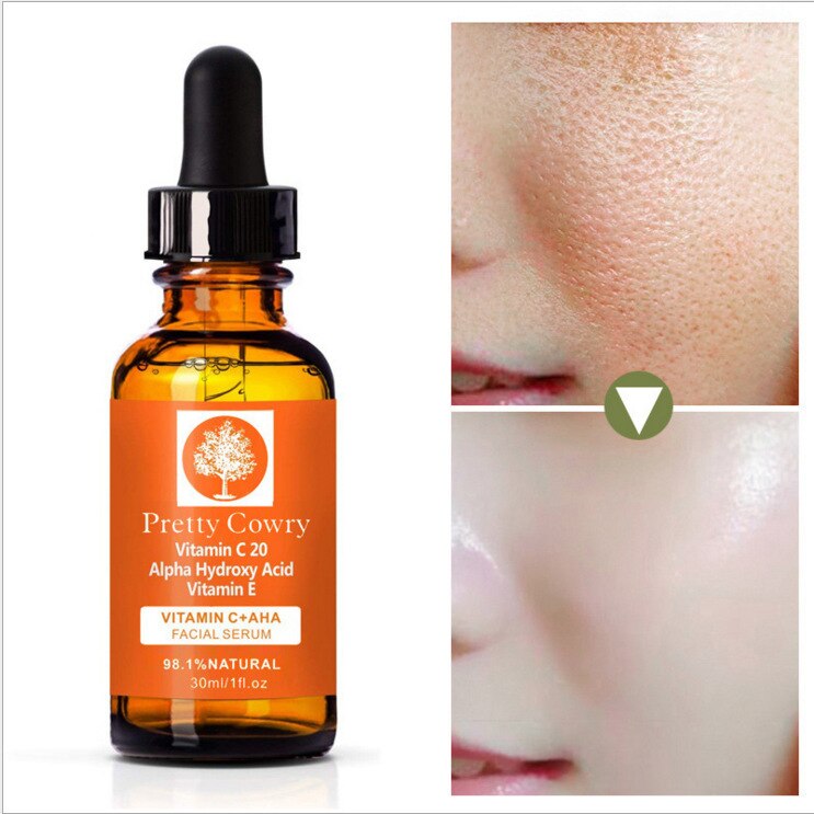 Beyprern Vitamin C Whitening Face Serum Lighten Spots Brightening Facial Skin Essence Fade Dark Spots Remove Freckle Speckle Care