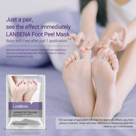 LANBENA Foot Scrub Mask Peeling For Legs Spa Feet Exfoliating Pedicure Care Anti Crack Heels Foot Inserts Remove Dead Skin