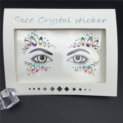 Christmas Gift Thanksgiving 3D Crystal Glitter Jewels Tattoo Sticker Women Fashion Face Body Gems Gypsy Festival Adornment Party Makeup Beauty Stickers