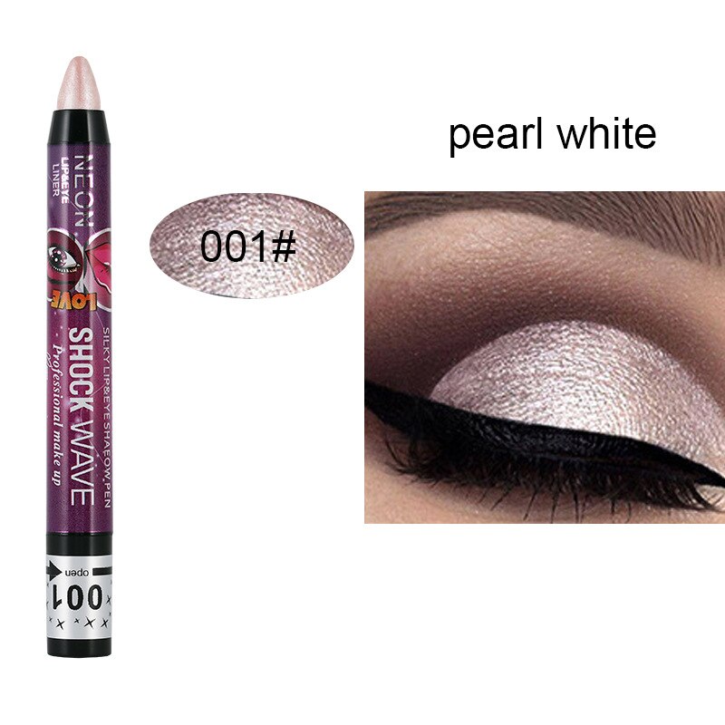 Beyprern 12 Colors Pearlescent Eyeshadow Pen Waterproof Lasting Not Blooming Shiny Glitter Silkworm Gel Pen Eye Shadow Stick Cosmetic