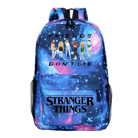 Mochila 2023 Friends Dont Lie Stranger Things School Bag for Kids 8 Colors Fashion Backpacks Bag Boys Girls Teenager Schoolbag