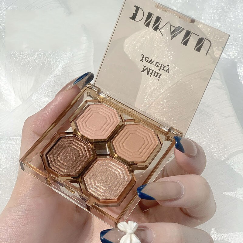 Beyprern 4/9 Colors Matte Eyeshadow Palette Pearlescent Shimmer Smooth Lasting Highlighter Bright Gemstone Eyes Makeup Pallete Cosmetic