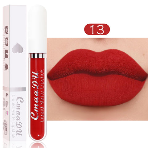 Sexy Red Matte Velvet Lip Gloss Nude Liquid Lipsticks Waterproof Long Lasting Nonstick Cup Lipgloss Makeup Sexy Lip Tint Glaze