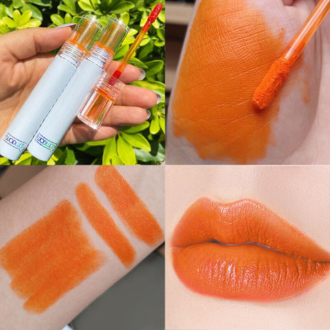 7 Colors Liquid Lipstick Lip Tint Korean Beauty Waterproof Lip Gloss Plumper Gloss Lipstick Matte Non-fading Non-stick Cup
