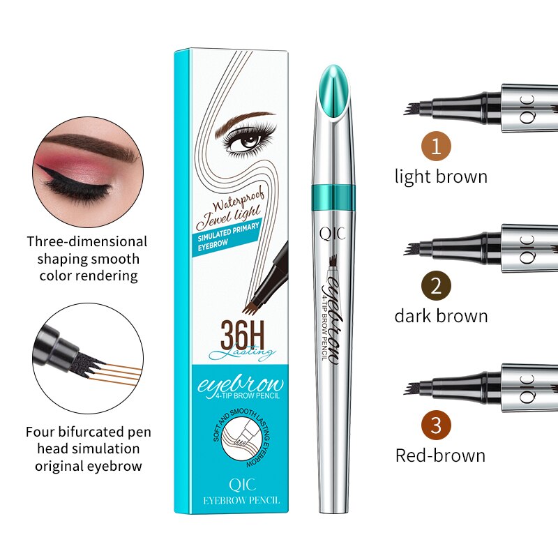QIC Four-Jaw Ultra-Fine Liquid Eyebrow Pencil Waterproof And Sweat-Proof Liquid Makeup Cosmetics