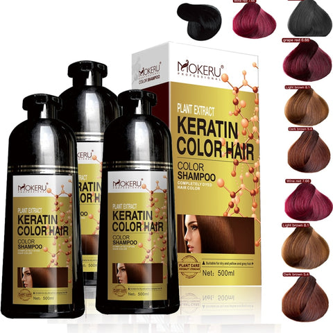 Brown Natural hair Dyeing Permanent Hair Coloring Shampoo  Long Lasting Organic Hair Dye Shampoo For Women Professional Dye
