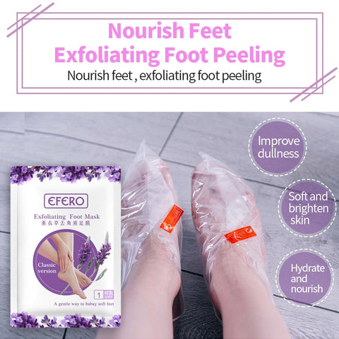 Beyprern 2/3Pairs Exfoliating Foot Masks Pedicure Socks Exfoliation For Feet Mask Remove Dead Skin Heels Foot Peeling Mask For Legs Efero