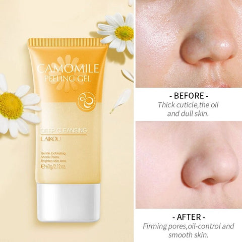 60g LAIKOU Chamomile Exfoliating Peeling Gel Facial Scrub Deep Moisturizing Soothing Skin Tightening Pores Face Cream Skin Care