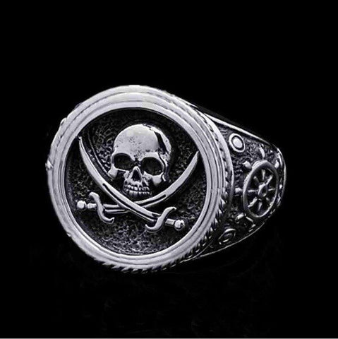 Beyprern Halloween New Arrival Men's Ring Skull Ghost Head Ring Fashion Punk Retro Skull Ring Luxury Jewelry For Men  Gothic Rings 2023