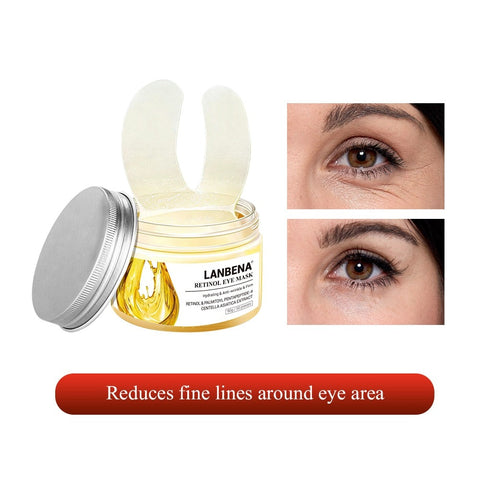 Beyprern Retinol Eye Mask Hyaluronic Acid Eye Patches Serum Reduces Dark Circles Bags Eye Lines Repair Nourish Firming Skin Care
